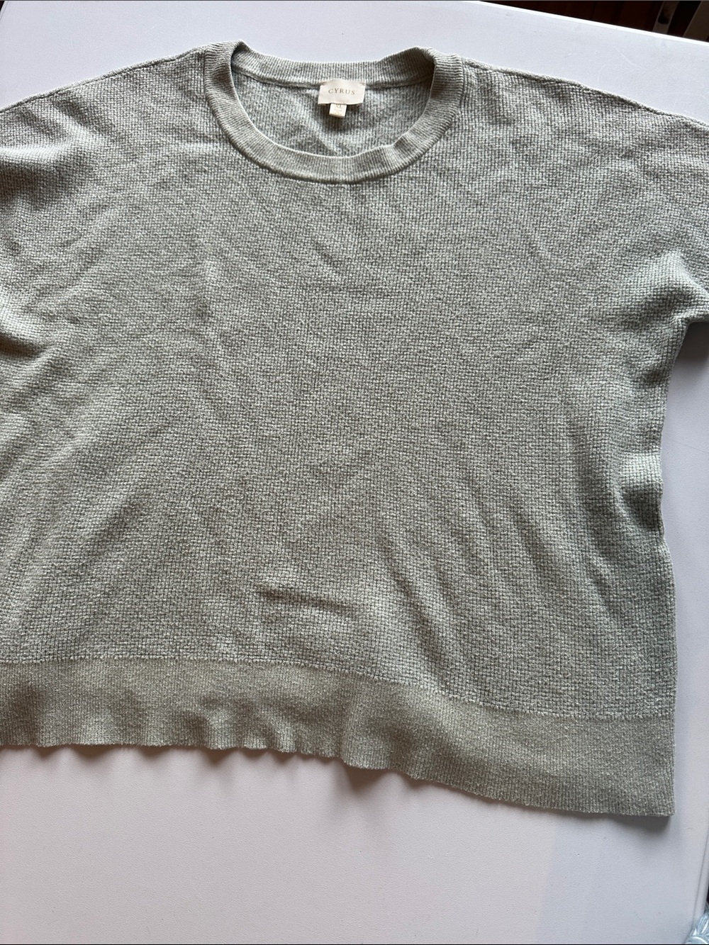 Cyrus Sage Green Lightweight Crewneck Sweater